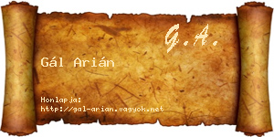 Gál Arián névjegykártya